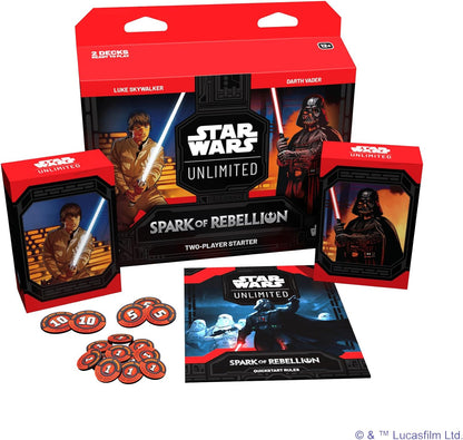 Star Wars: Unlimited TCG Spark of Rebellion TWO-PLAYER STARTER SET - Learn, Battle, Collect! Trading Card Game for Kids and Adults, Ages 12+, 2 Players, 20 Min Playtime, Made by Fantasy Flight Games