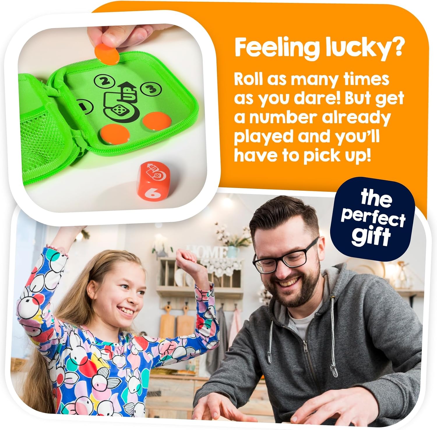TOMY Games 5 Up - Addictive Push Your Luck Dice Game - 2-4 Player Travel Games - Fun Family Games for Kids and Adults - Board Games for 5+ Year Olds - Birthday Gifts and Christmas Stocking Fillers
