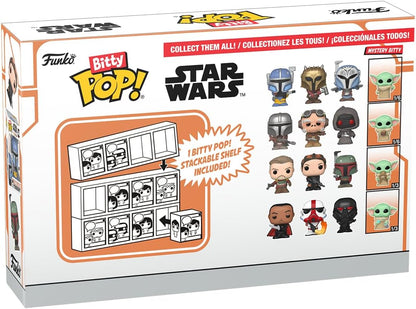 Funko Bitty POP!: Mandalorian - Cobb Vanth™, Bitty Pop! Fennec Shand™, Bitty Pop! Boba Fett™, and a mystery Bitty Pop! figure - 0.9 Inch (2.2 Cm) Collectable - Gift Idea - Cake Topper