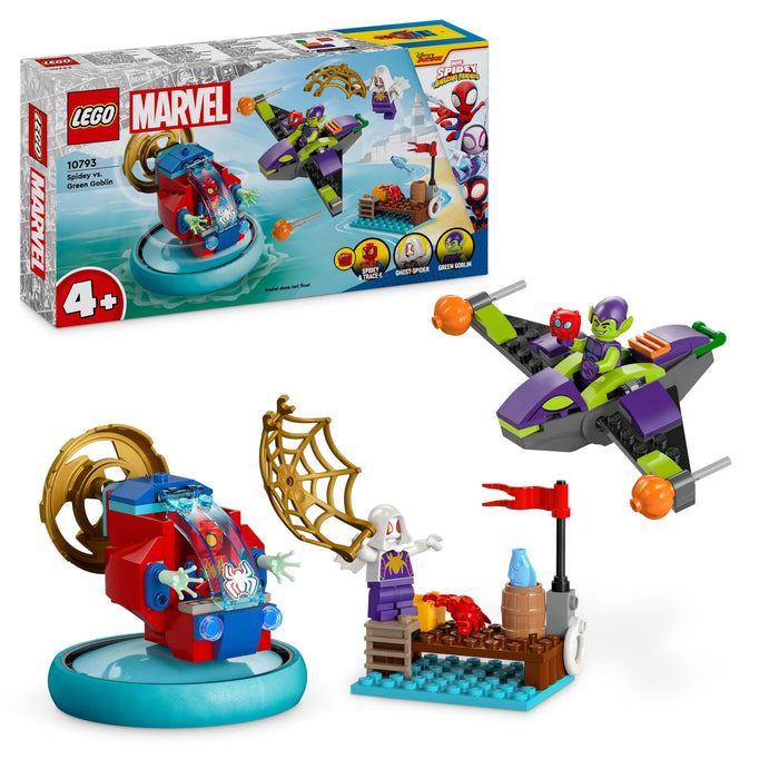 LEGO Marvel Spidey and his Amazing Friends Spidey vs. Green Goblin Super Hero Building Toy with Minifigures, Gift for 4 Plus Year Old Kids, Boys, Girls & Fans of Spider-Man and Cool Vehicles 10793 TOY_BLOCK