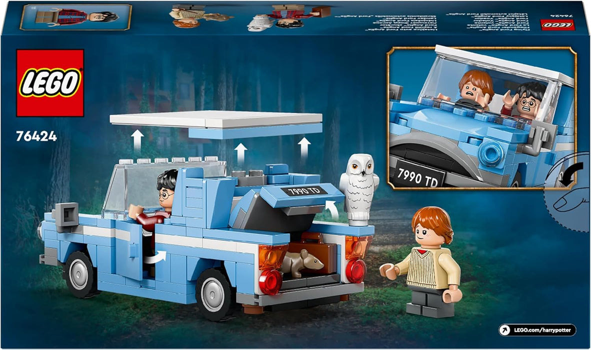 LEGO Harry Potter Flying Ford Anglia Car Toy for 7 Plus Year Old Kids, Boys & Girls, Buildable Model with Ron Weasley Character Minifigure and Hedwig the Owl Figure, Wizarding World Gifts 76424