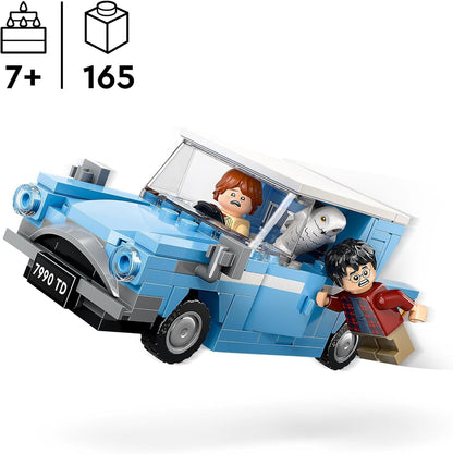 LEGO Harry Potter Flying Ford Anglia Car Toy for 7 Plus Year Old Kids, Boys & Girls, Buildable Model with Ron Weasley Character Minifigure and Hedwig the Owl Figure, Wizarding World Gifts 76424