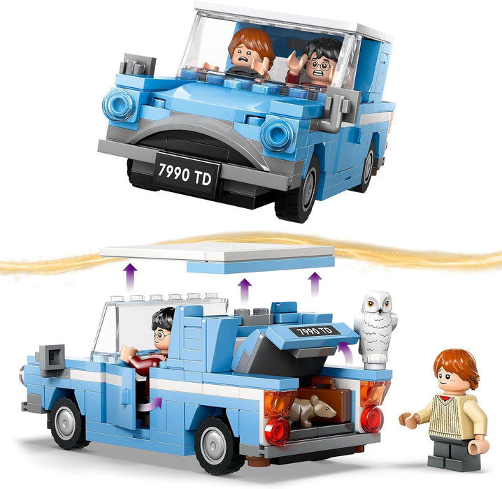 LEGO Harry Potter Flying Ford Anglia Car Toy for 7 Plus Year Old Kids, Boys & Girls, Buildable Model with Ron Weasley Character Minifigure and Hedwig the Owl Figure, Wizarding World Gifts 76424