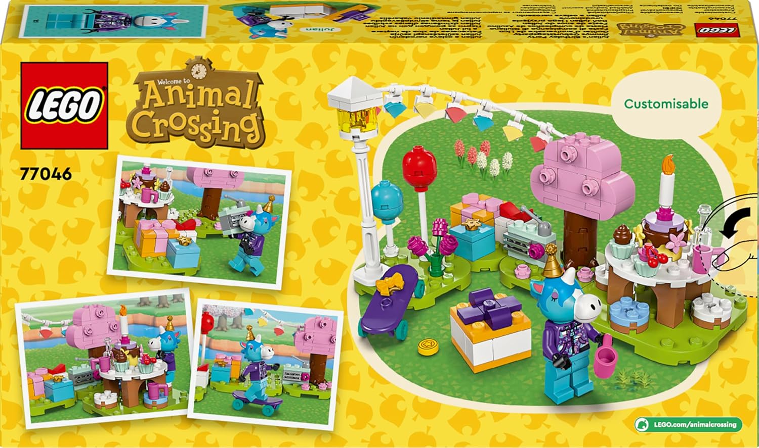 LEGO Animal Crossing Julian’s Birthday Party Creative Building Toy for 6 Plus Year Old Kids, Girls & Boys, with Julian Horse Minifigure from the Video Game Series, Birthday Gift Idea 77046