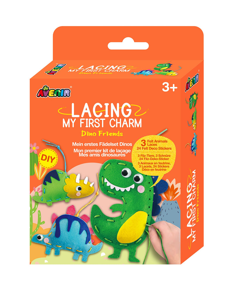 Avenir My First Lacing Kit | Dino Friends | Improve Sewing and Stitching Skills | Creative Fun for Kids 3+ (CH211798