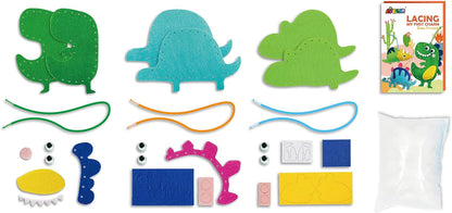 Avenir My First Lacing Kit | Dino Friends | Improve Sewing and Stitching Skills | Creative Fun for Kids 3+ (CH211798