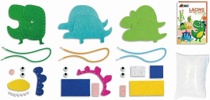 Avenir My First Lacing Kit | Dino Friends | Improve Sewing and Stitching Skills | Creative Fun for Kids 3+ (CH211798