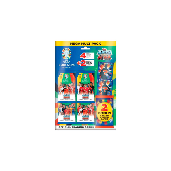 Topps Official Euro 2024 Match Attax - Méga Multipack - Contient 32 Cartes Euro 2024 Match Attax Plus 2 Cartes aléatoires en édition limitée.