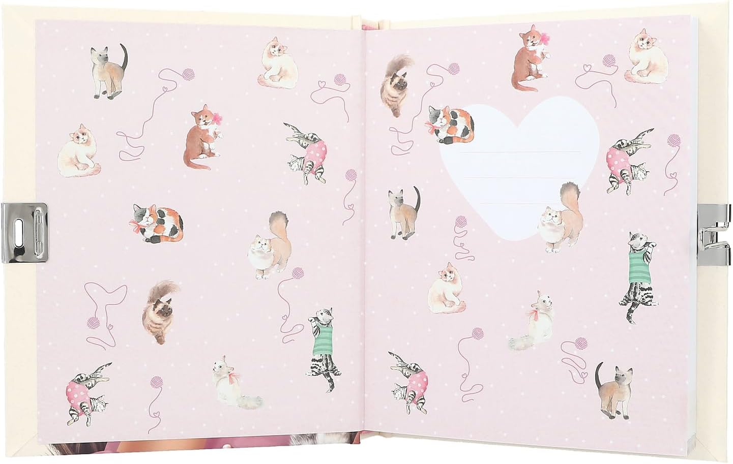 Depesche 12957 TOPModel Kitty and Doggy-Agenda en Beige, con Motivo de Modelo y Gato, Libro con 192 páginas rayadas y Cierre, Multicolor (0012957