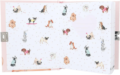 Depesche 0012958 12958 TOPModel Kitty and Doggy Diary in Beige with Model and Dog Motif, Book with 192 Lined Pages and Lock, Multicoloured