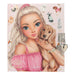 Depesche 0012958 12958 TOPModel Kitty and Doggy Diary in Beige with Model and Dog Motif, Book with 192 Lined Pages and Lock, Multicoloured