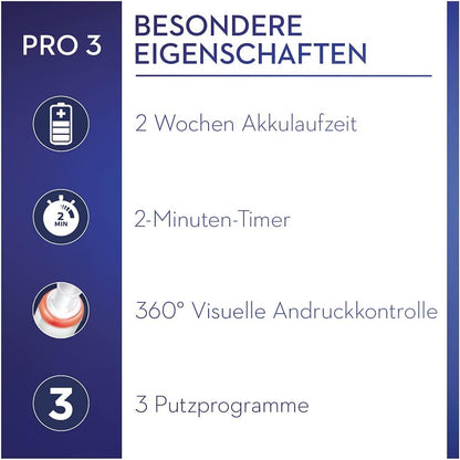Oral-B Pro 3 Cross Action in Schwarz