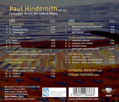 Paul Hindemith: Complete Music for Cello and Piano