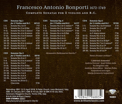Bonporti: Complete Sonatas for 2 Violins and B.c.