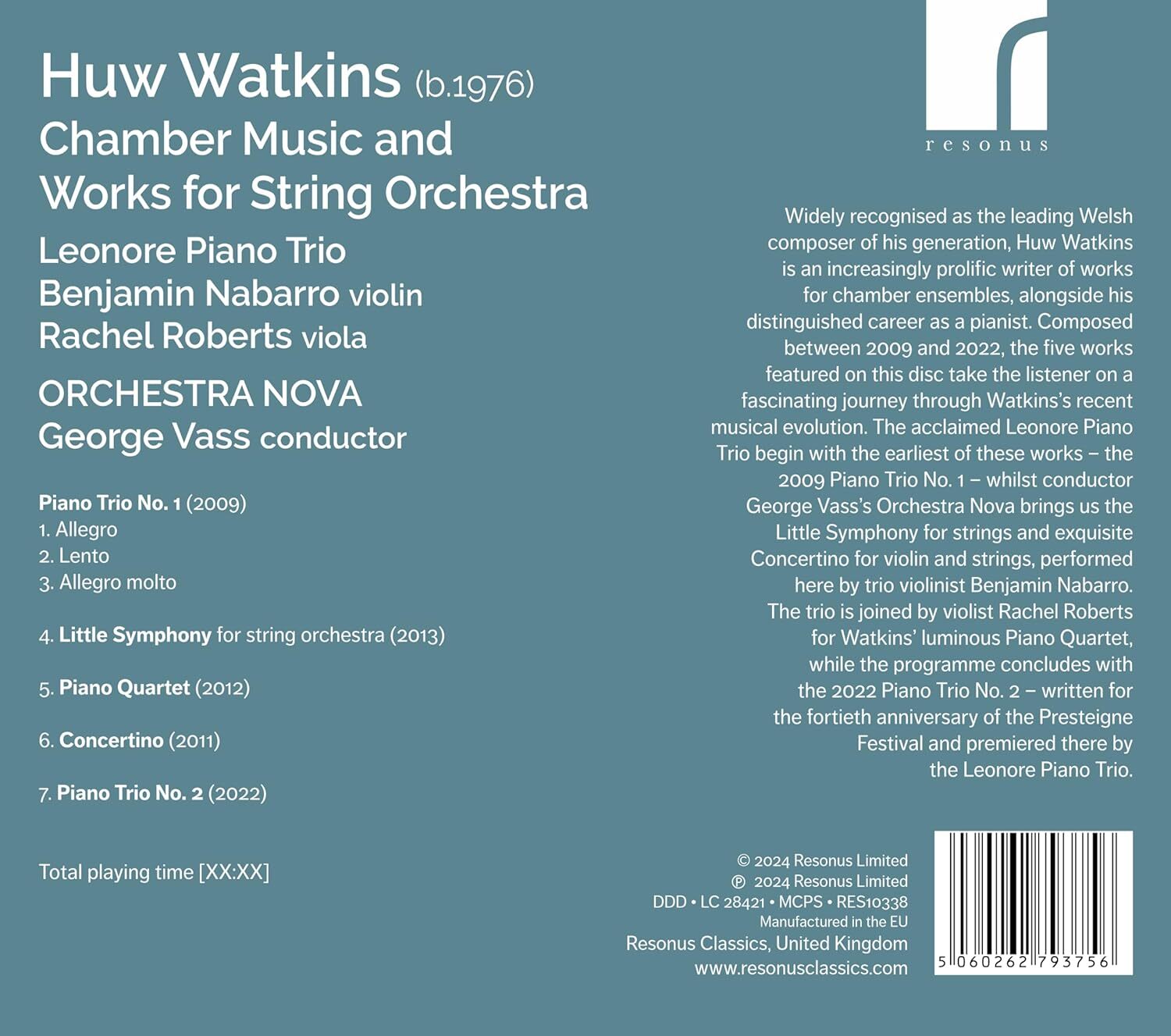 Huw Watkins: Chamber Music and Works for String Orchestra