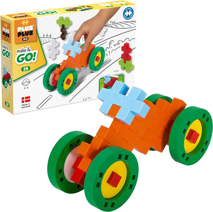 Plus-Plus 9603423 Creative Building Blocks, Big Vehicles Set, Construction Toy, PlusPlus Make&Go, 29 Pieces, Basic.