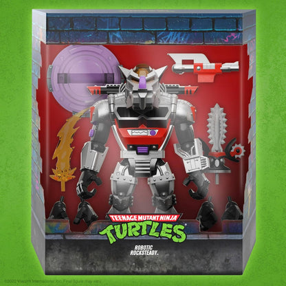 Super7 The Ninja Turtles, Figur Ultimates Roboter Rocksteady, 20 cm
