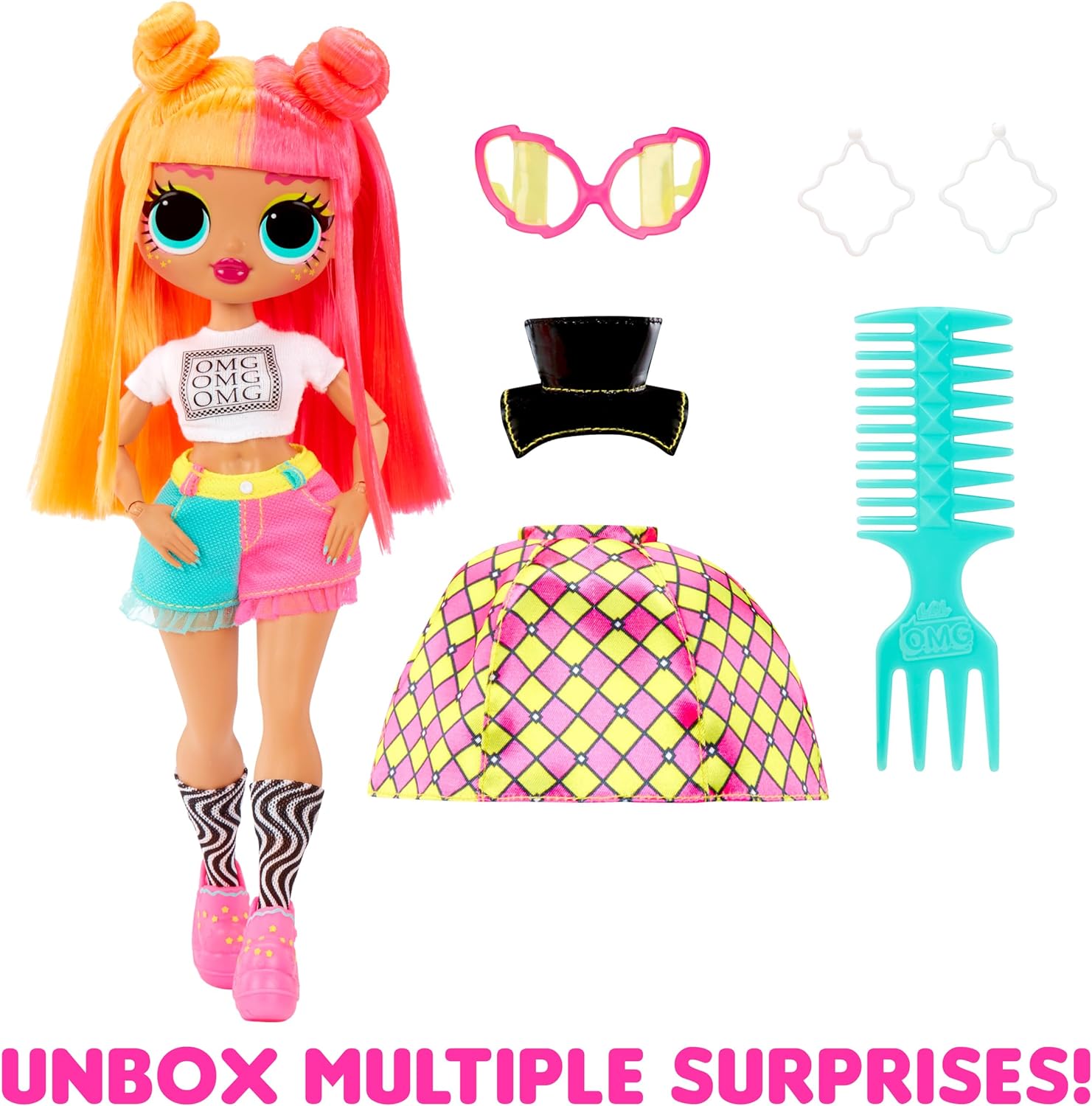 L.O.L. Surprise! OMG Modepuppe - Neonlicious - Mit Zahlreichen Überraschungen, Einschließlich Wandelbarer Mode und Fabelhaften Accessoires - Ideal für Kinder ab 4 Jahren