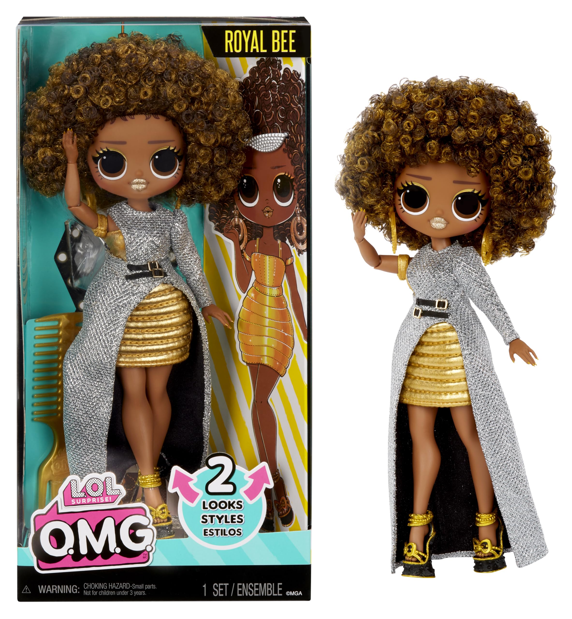 L.O.L. Surprise! OMG Modepuppe - Royal Bee - Mit Zahlreichen Überraschungen, wie Wandelbare Mode und Fabelhafte Accessoires - Ideal für Kinder ab 4 Jahren