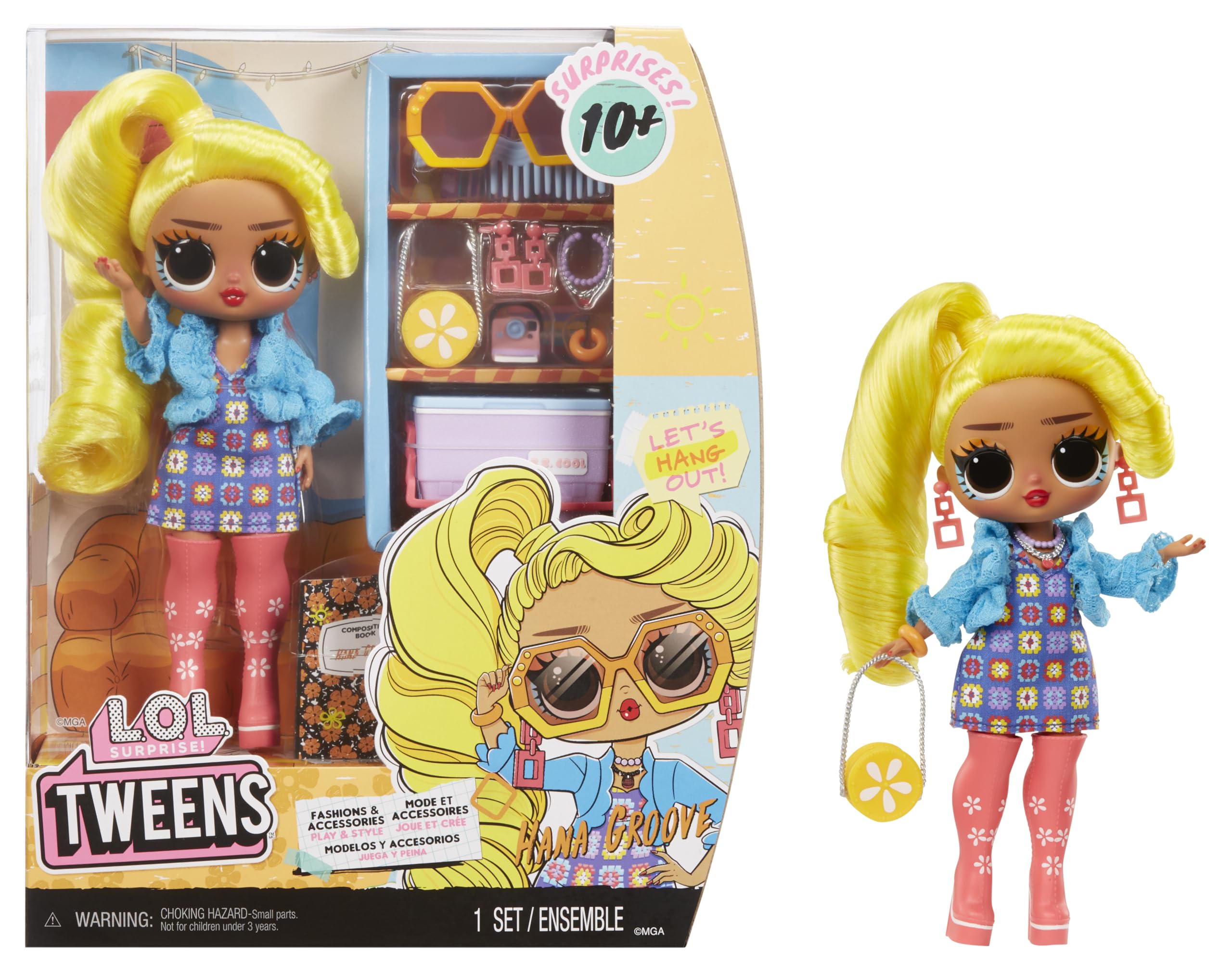 LOL Surprise Tweens - Hana Groove Poupée Mannequin - Avec Plus de 10 Surprises et de Fabuleux Accessoires - Idéal Pour les Enfants de 4 Ans et Plus