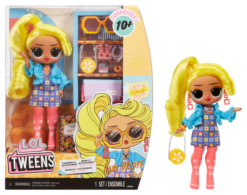 LOL Surprise Tweens - Hana Groove Poupée Mannequin - Avec Plus de 10 Surprises et de Fabuleux Accessoires - Idéal Pour les Enfants de 4 Ans et Plus