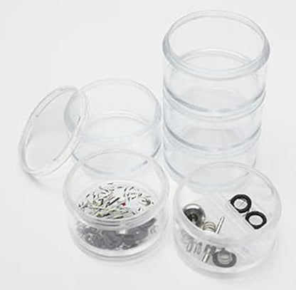 MR.HOBBYミスターホビー GT84 Mr. Round Case, GTool, Storage Container, Tin, Model Making Accessories, Practical for Small Parts, Round, Stackable, with Screw Connection & Lid, Transparent, Plastic, Pack of 6