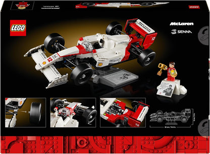 LEGO Icons McLaren MP4/4 & Ayrton Senna Vehicle Set, F1 Race Car Model kit for Adults to Build with Race Driver Minifigure, Home or Office Desk Décor, Formula One Birthday Gifts for Men & Women 10330