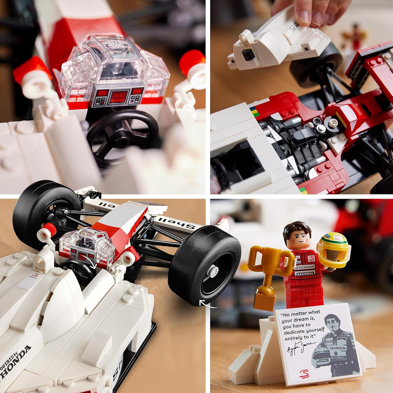 LEGO Icons McLaren MP4/4 & Ayrton Senna Vehicle Set, F1 Race Car Model kit for Adults to Build with Race Driver Minifigure, Home or Office Desk Décor, Formula One Birthday Gifts for Men & Women 10330