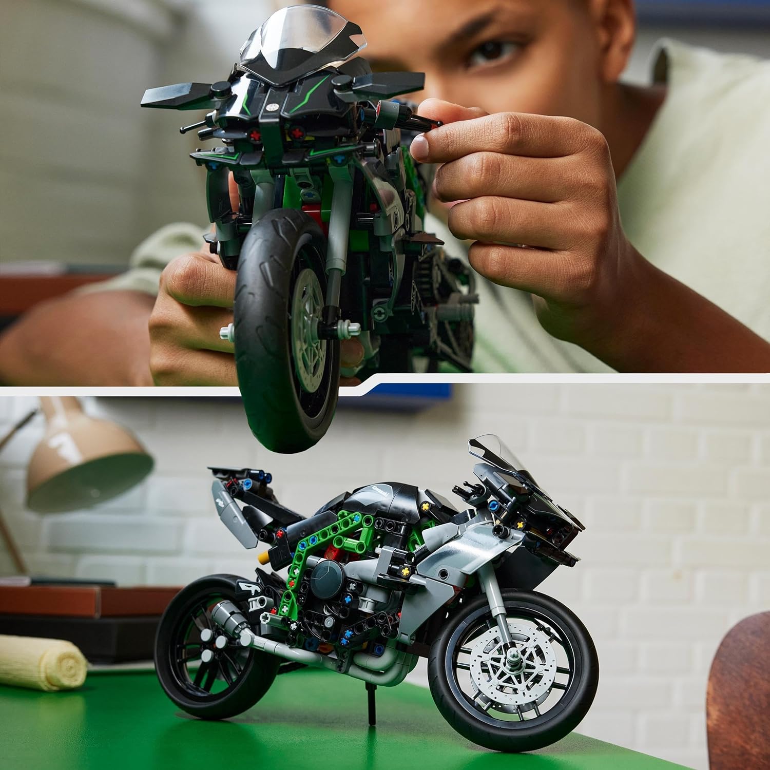 LEGO Technic Kawasaki Ninja H2R Motorcycle Toy, Vehicle Gift for 10 Plus Year Old Kids, Boys & Girls, Collectible Motorbike Building Set, Scale Model Kit for Independent Play 42170