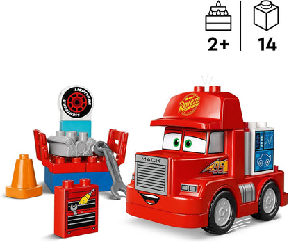 LEGO DUPLO Disney and Pixar’s Cars Mack at the Race Set, Truck Building Toy for 2 Plus Year Old Toddlers, Boys & Girls, Buildable Red Hauler from the Film, Birthday Gift Idea 10417