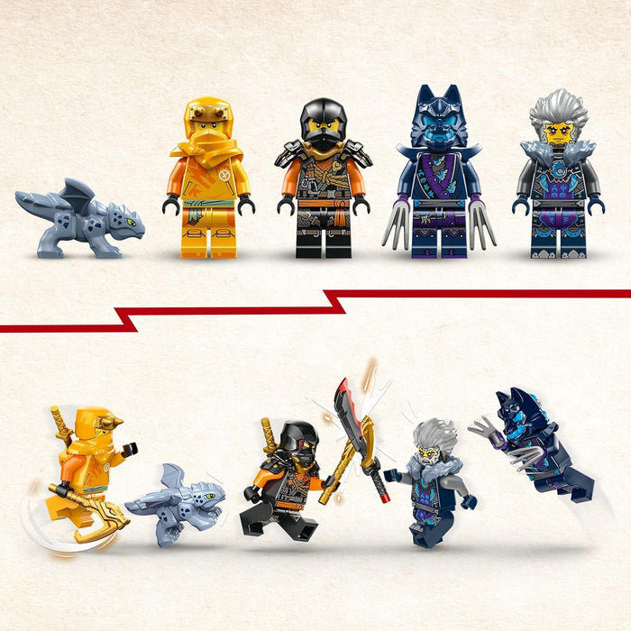 LEGO NINJAGO Arins Ninja-Geländebuggy, Ninja-Spielzeug mit Auto, Drache und 4 Mini-Figuren, Abenteuer-Set mit Buggy-Modell für Kinder, Geburtstagsgeschenk für Jungen und Mädchen ab 7 Jahren 71811