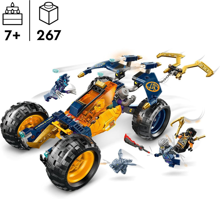 LEGO NINJAGO Arins Ninja-Geländebuggy, Ninja-Spielzeug mit Auto, Drache und 4 Mini-Figuren, Abenteuer-Set mit Buggy-Modell für Kinder, Geburtstagsgeschenk für Jungen und Mädchen ab 7 Jahren 71811