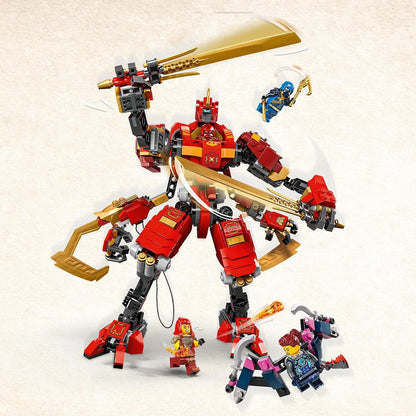 LEGO NINJAGO Kais Ninja-Kletter-Mech Set, Ninja-Spielzeug mit baubarer Actionfigur und 4 Mini-Figuren, Abenteuer-Set für Kinder, Geschenk zum Geburtstag für 9-jährige Jungs und Mädchen 71812