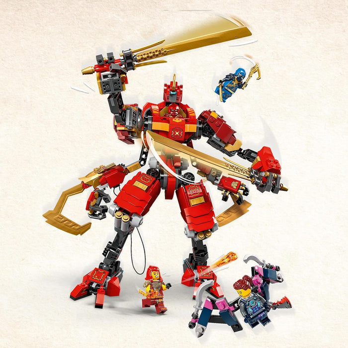 LEGO NINJAGO Kais Ninja-Kletter-Mech Set, Ninja-Spielzeug mit baubarer Actionfigur und 4 Mini-Figuren, Abenteuer-Set für Kinder, Geschenk zum Geburtstag für 9-jährige Jungs und Mädchen 71812