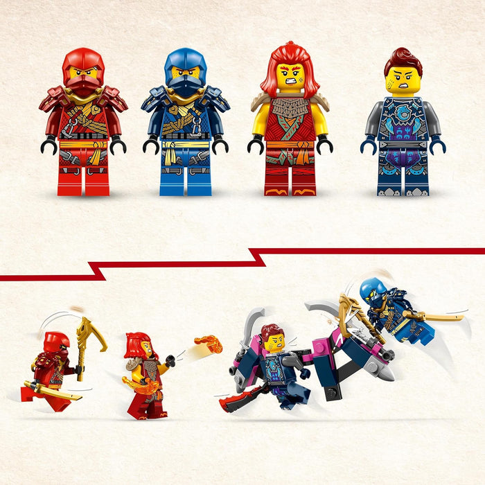 LEGO NINJAGO Kais Ninja-Kletter-Mech Set, Ninja-Spielzeug mit baubarer Actionfigur und 4 Mini-Figuren, Abenteuer-Set für Kinder, Geschenk zum Geburtstag für 9-jährige Jungs und Mädchen 71812