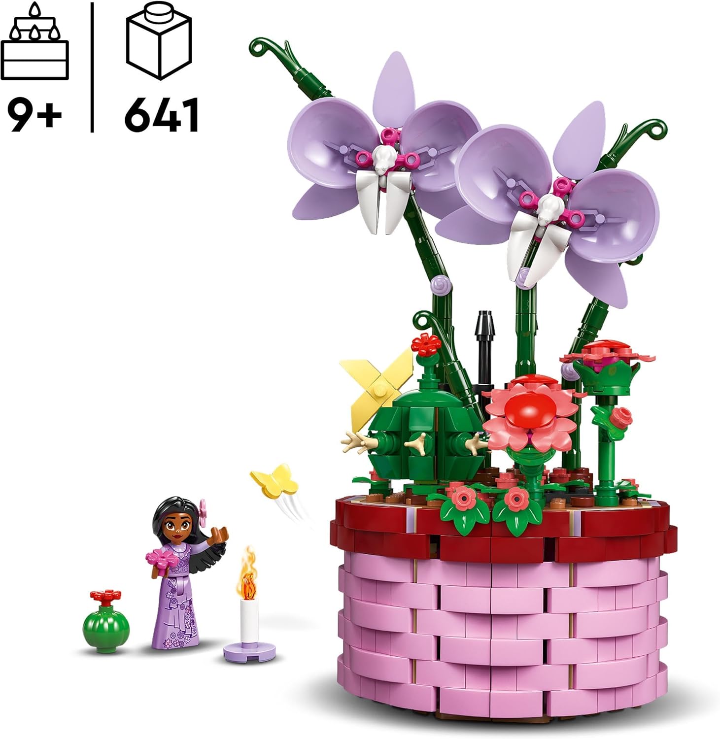 LEGO | Disney Encanto Isabela’s Flowerpot, Buildable Orchid Flower Toy for 9 Plus Year Old Kids, Girls & Boys, with Film Character Mini-Doll Figure, and Cactus, Fun Birthday Gift 43237