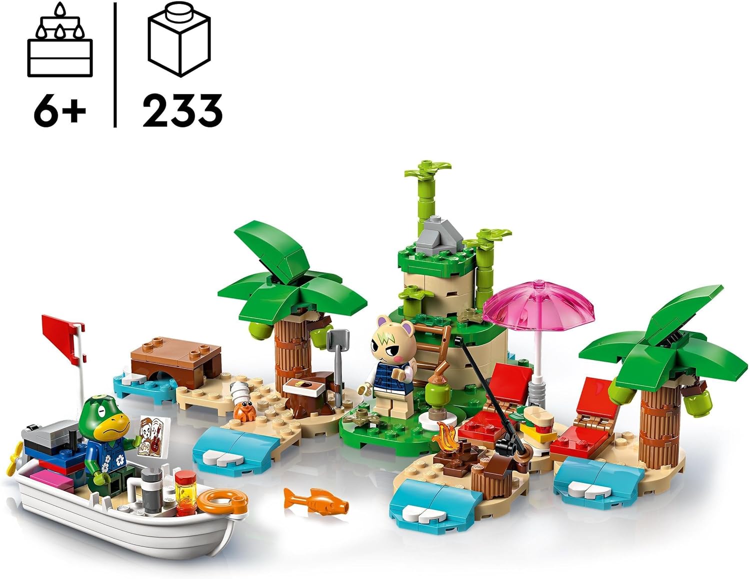 LEGO Animal Crossing Kapp’n’s Island Boat Tour, Buildable Creative Toy for 6 Plus Year Old Kids, Girls & Boys, Features 2 Minifigures from the Video Game Series Including Marshal, Birthday Gift 77048