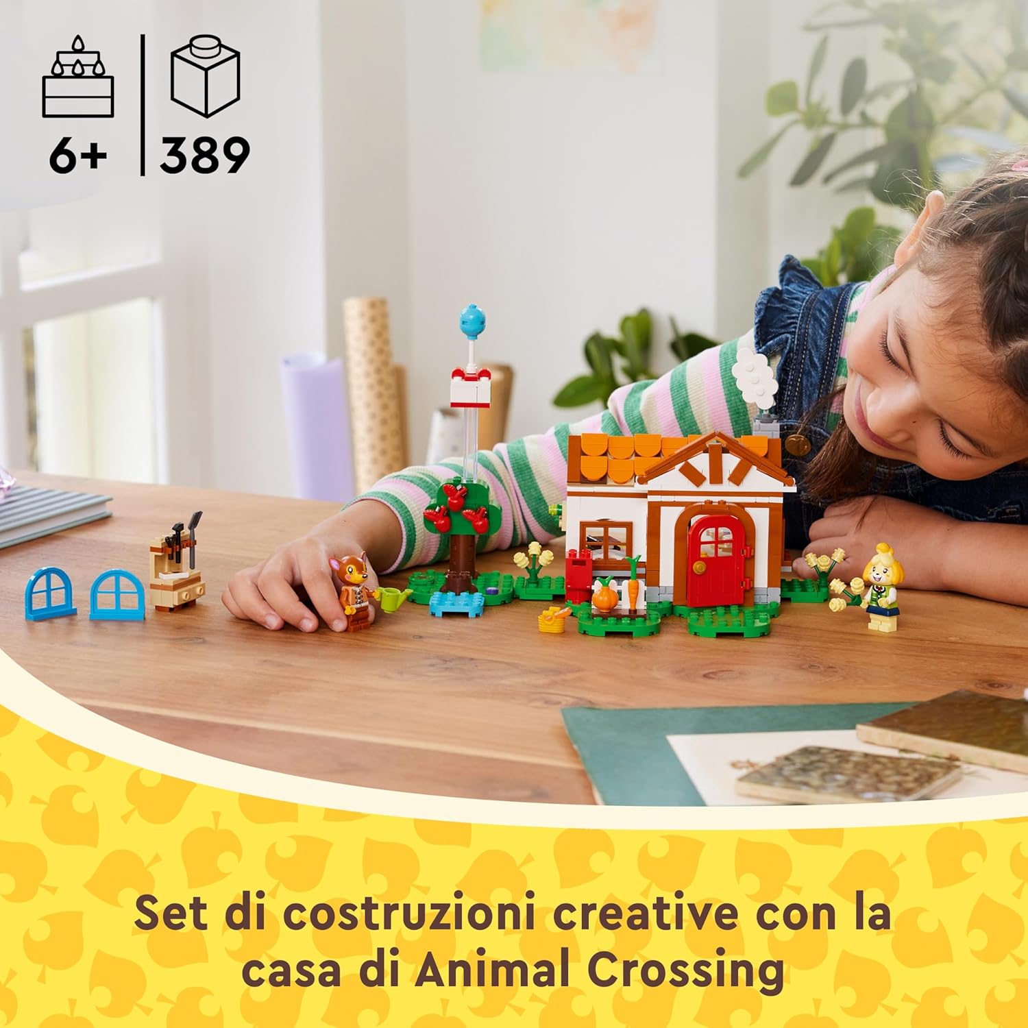 LEGO Animal Crossing Isabelle’s House Visit, Creative Building Toy for 6 Plus Year Old Kids, Girls & Boys, Includes 2 Minifigures from the Video Game Series Including Fauna, Birthday Gift Idea 77049