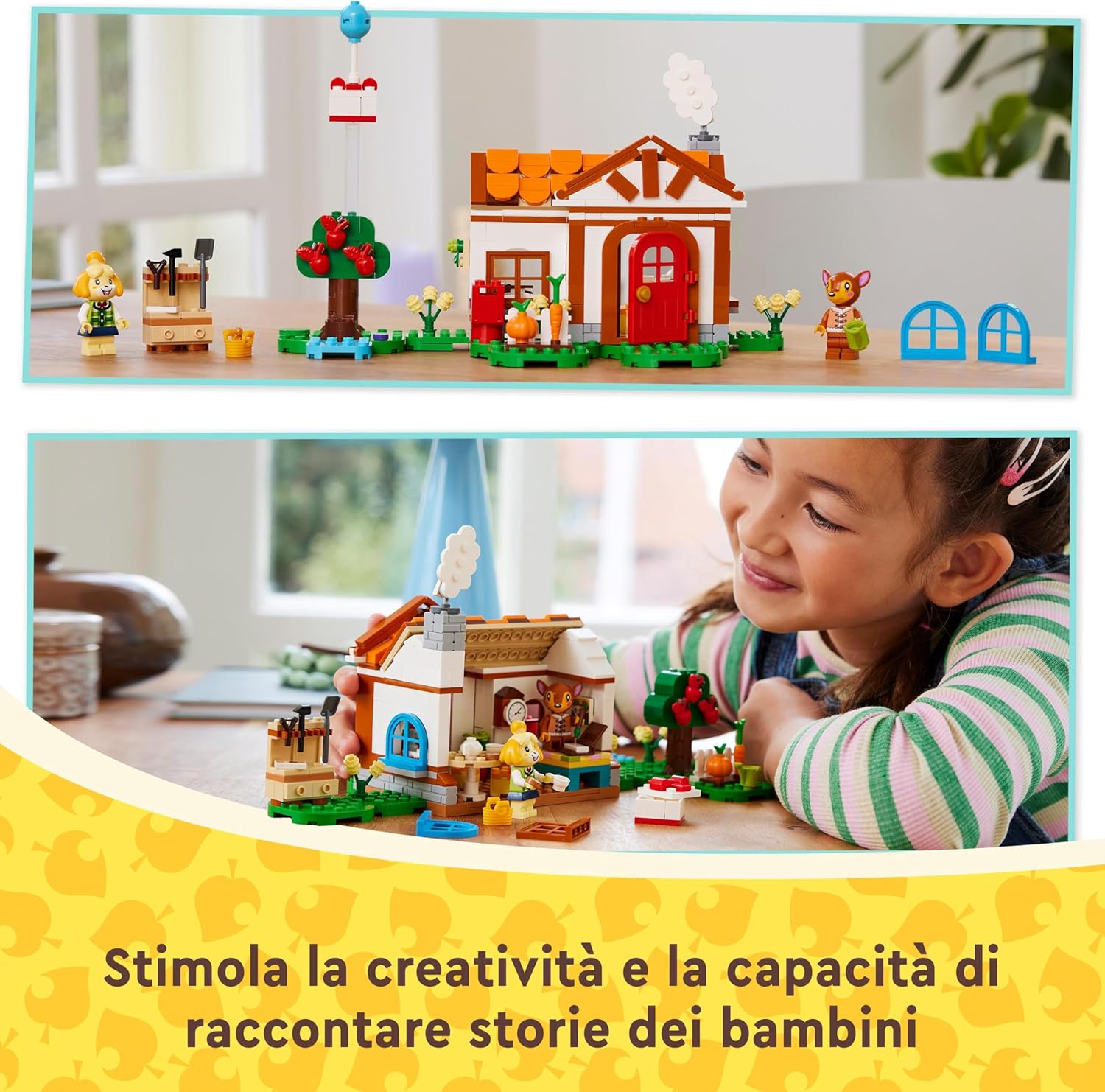 LEGO Animal Crossing Isabelle’s House Visit, Creative Building Toy for 6 Plus Year Old Kids, Girls & Boys, Includes 2 Minifigures from the Video Game Series Including Fauna, Birthday Gift Idea 77049