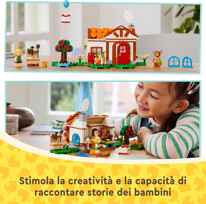 LEGO Animal Crossing Isabelle’s House Visit, Creative Building Toy for 6 Plus Year Old Kids, Girls & Boys, Includes 2 Minifigures from the Video Game Series Including Fauna, Birthday Gift Idea 77049