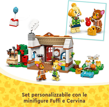 LEGO Animal Crossing Isabelle’s House Visit, Creative Building Toy for 6 Plus Year Old Kids, Girls & Boys, Includes 2 Minifigures from the Video Game Series Including Fauna, Birthday Gift Idea 77049