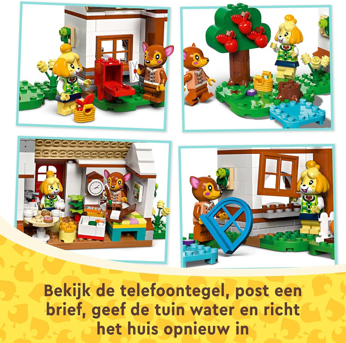 LEGO Animal Crossing Isabelle’s House Visit, Creative Building Toy for 6 Plus Year Old Kids, Girls & Boys, Includes 2 Minifigures from the Video Game Series Including Fauna, Birthday Gift Idea 77049