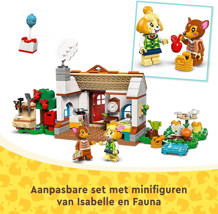 LEGO Animal Crossing Isabelle’s House Visit, Creative Building Toy for 6 Plus Year Old Kids, Girls & Boys, Includes 2 Minifigures from the Video Game Series Including Fauna, Birthday Gift Idea 77049