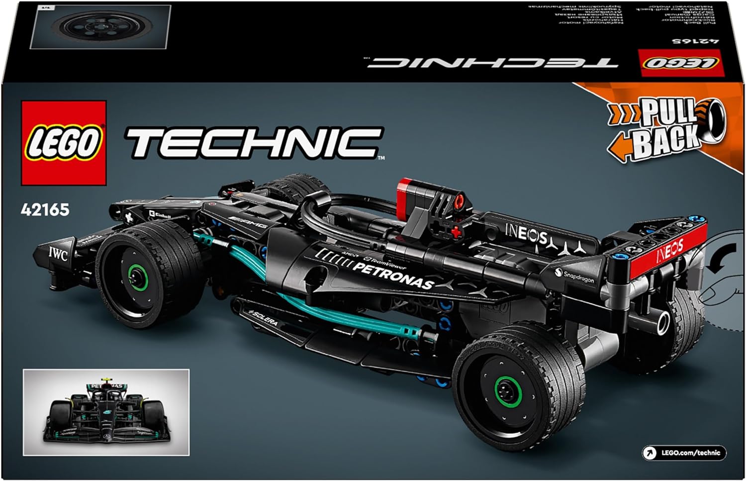 LEGO Technic Mercedes-AMG F1 W14 E Performance Race Car Spielzeug für Kinder, Jungen und Mädchen ab 7 Jahren, Pull-Back Modell Fahrzeug Set, Schlafzimmer Dekoration, Geburtstag Geschenkidee 42165