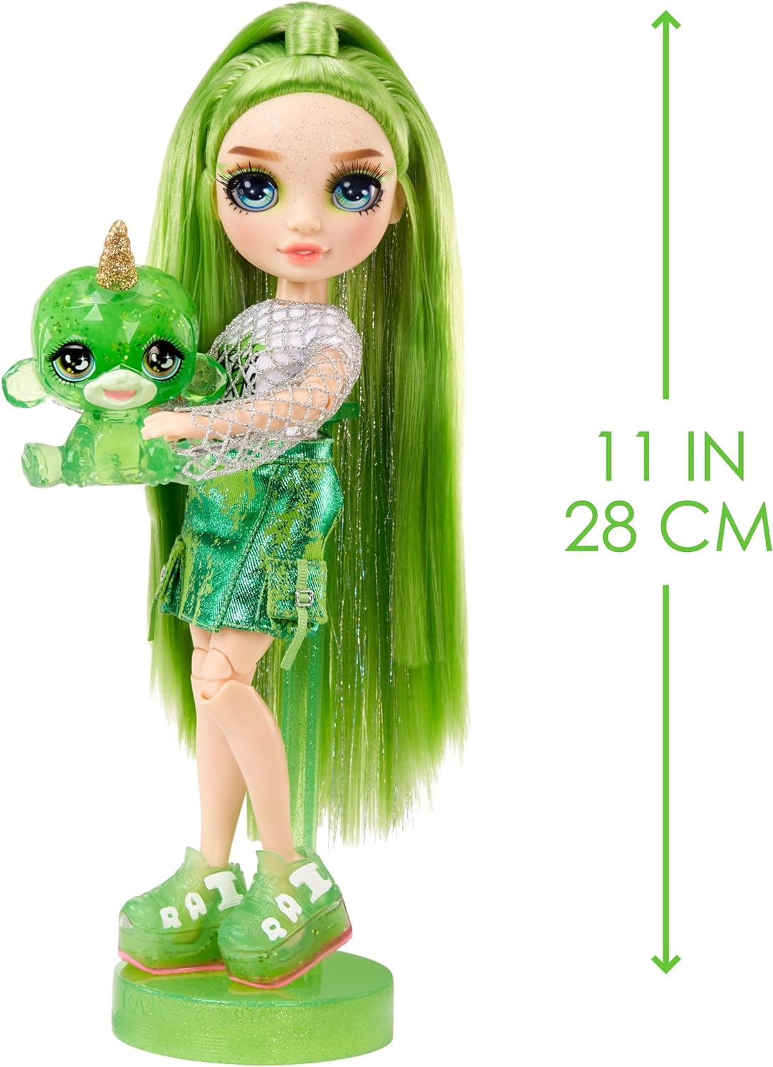 Rainbow High Fashion Doll with Slime & Pet - Jade (Green) - 28 cm Shimmer Doll with Sparkle Slime, Magical Pet and Fashion Accessories - Kids Toy - Great for Ages 4-12 Years