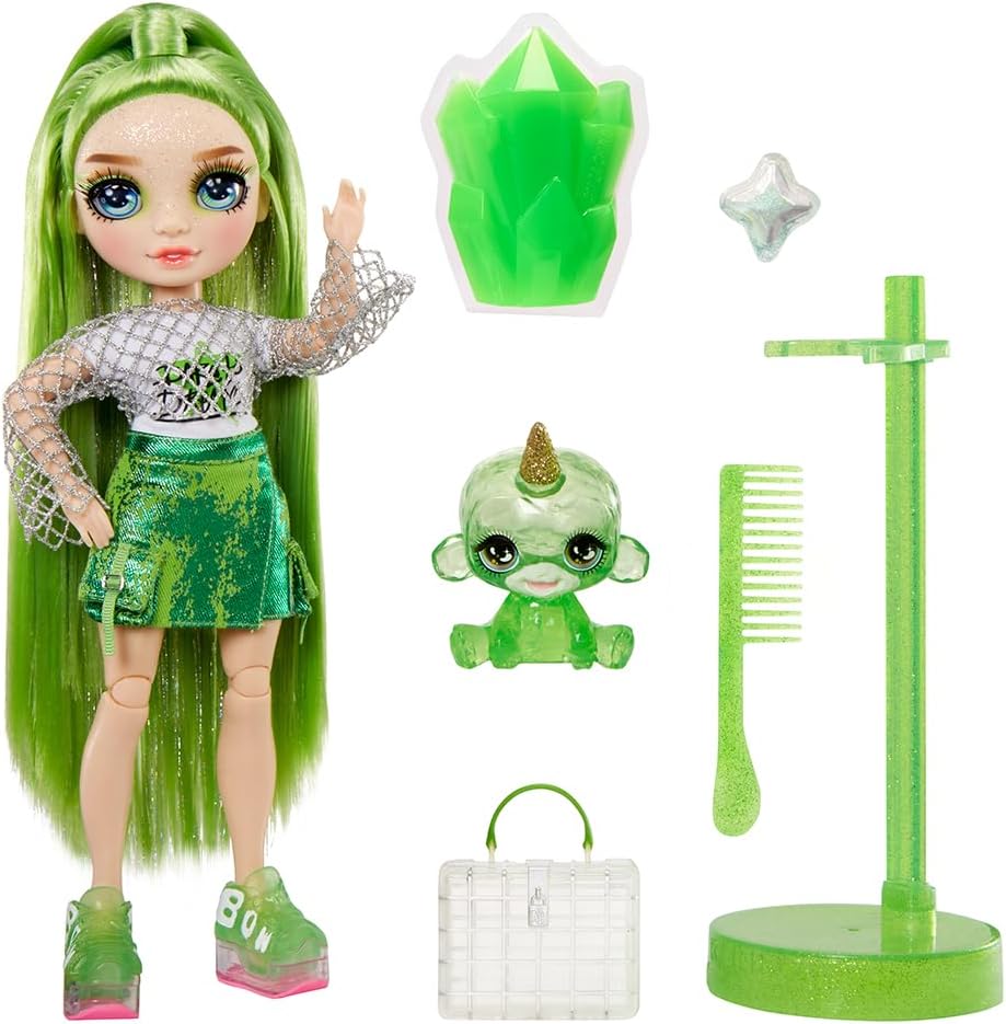 Rainbow High Fashion Doll with Slime & Pet - Jade (Green) - 28 cm Shimmer Doll with Sparkle Slime, Magical Pet and Fashion Accessories - Kids Toy - Great for Ages 4-12 Years