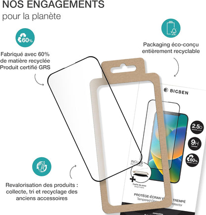 Bigben 3D Tempered Glass Screen Protector for Samsung Galaxy S24 Ultra + SmartFrame