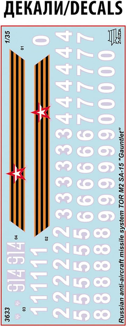 Zvezda Vehicle 3633 1:35 Gate 2M/SA-15 Gauntlet Russ.Anti Air Model Kit, Plastic Kit, Assembly Kit, Detailed Replica, Unpainted