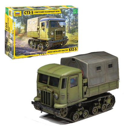 Zvezda 3663 1:35 Sov. STZ-5 Artellery Tractor Model Kit, Plastic Kit, Assembly Kit, Detailed Replica, Unpainted