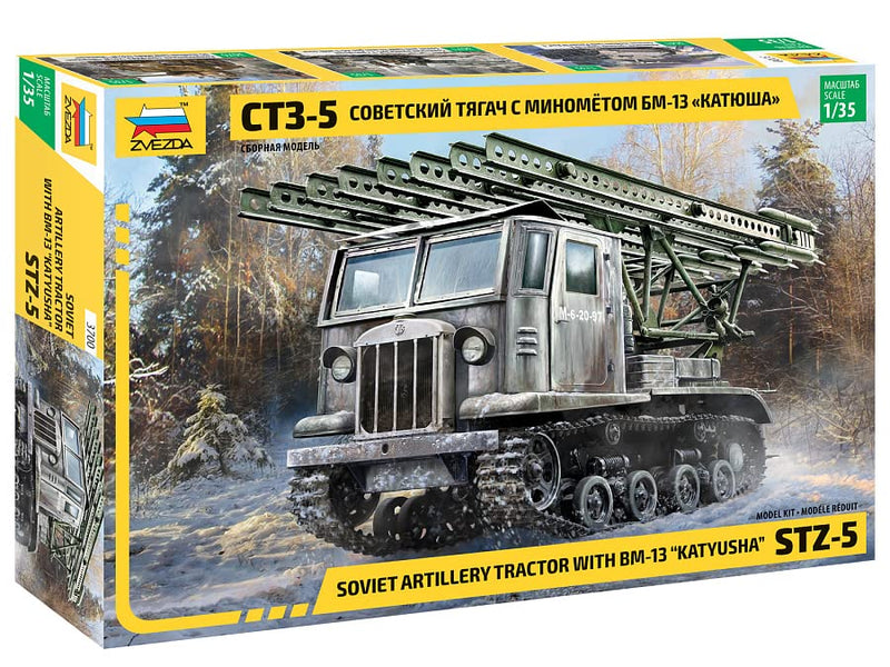 Zvezda- American,Army 3700-STZ-5 with BM-13 Katyusha, Escala 1/35, Plastic Model Kit, Youth Large / 11-13 (ZS3700